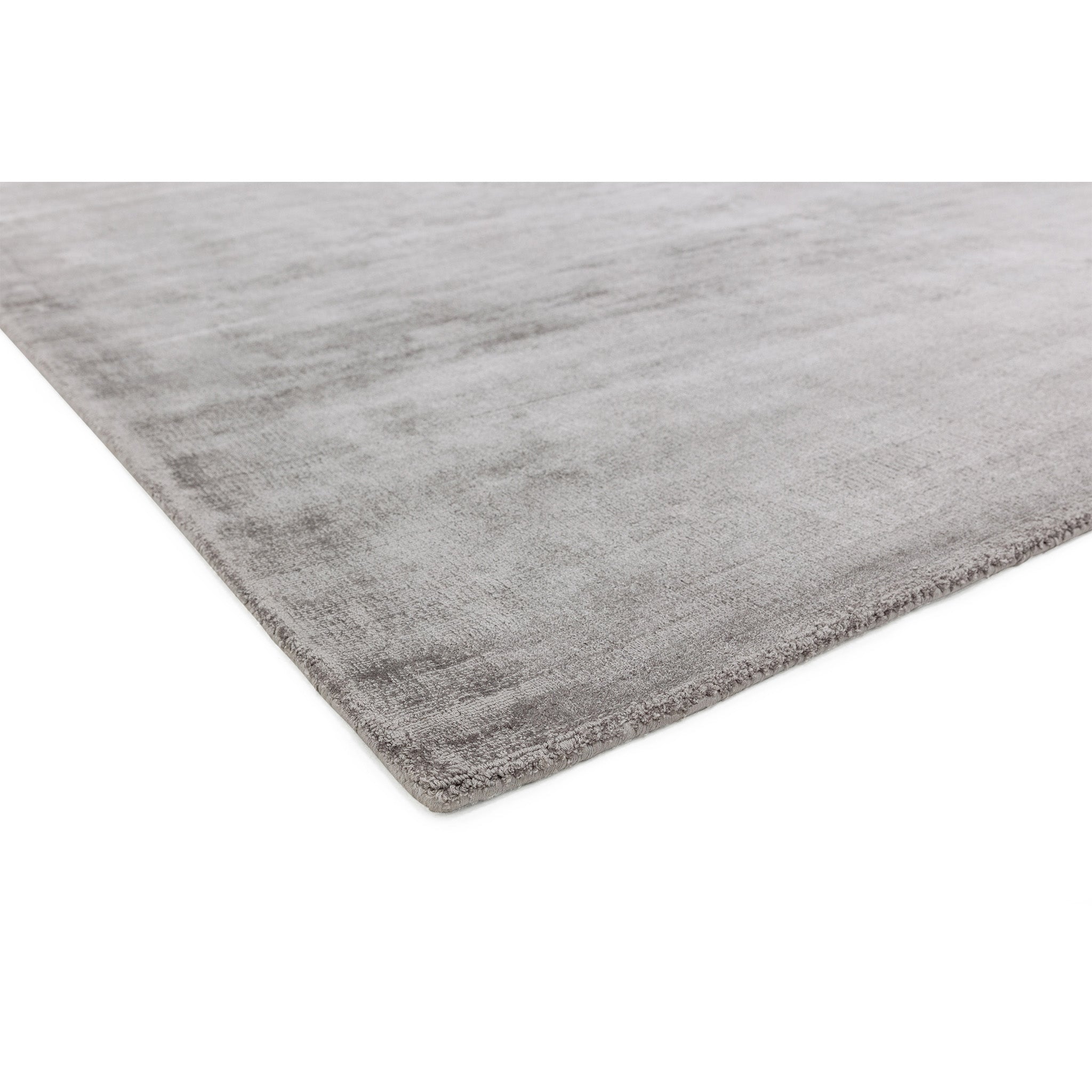 Hand Woven Viscose Rug in Silver Grey